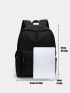 Men Letter Patch Decor Functional Backpack