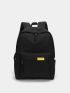 Men Letter Patch Decor Functional Backpack