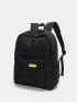 Men Letter Patch Decor Functional Backpack