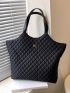 Quilted Detail Shoulder Tote Bag