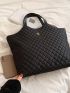 Quilted Detail Shoulder Tote Bag