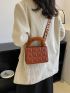 Mini Quilted Fluffy Handle Square Bag