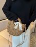 Twilly Scarf Decor Straw Bag