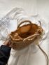 Twilly Scarf Decor Straw Bag