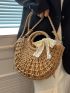 Twilly Scarf Decor Straw Bag