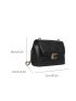 Quilted Push Lock Flap Chain Square Bag