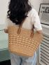Minimalist Straw Bag Simple Straw Tote Bag, Large Capacity Shoulder Bag For Travel, Stylish Bag For Outdoor