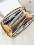 Metallic Crocodile Embossed Long Wallet