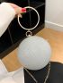 Mini Glitter Chain Circle Bag, Perfect Bride Purse For Wedding, Prom & Party Events