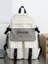 Men Letter Graphic Mesh Panel Casual Daypack