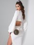 Mini Rhinestone Decor Chain Circle Bag