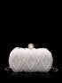 Mini Faux Pearl & Rhinestone Decor Chain Box Bag