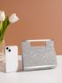 Rhinestone Decor Square Bag