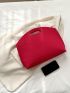 Neon Pink Crocodile Embossed Square Bag