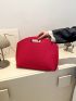 Neon Pink Crocodile Embossed Clutch Bag
