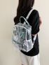 Small Classic Backpack Vacation Zipper PVC For Outdoor Travel
