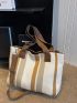 Striped Pattern Shopper Bag