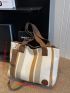 Striped Pattern Shopper Bag