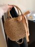 Minimalist Bow Decor Straw Bag