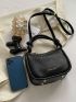 Mini Letter Graphic Litchi Embossed Satchel Bag With Bag Charm
