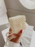 Mini Faux Pearl Beaded Crossbody Bag