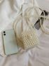 Mini Faux Pearl Beaded Crossbody Bag