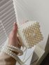 Mini Faux Pearl Beaded Crossbody Bag