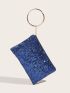 Glitter Sequin & Circle Decor Square Bag