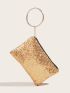 Glitter Sequin & Circle Decor Square Bag