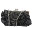 Flower Decor Kiss Lock Chain Evening Bag