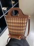 Geometric Pattern Bucket Bag