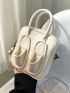 Mini Slippers Decor Double Handle Square Bag