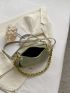 Chain Decor Baguette Bag