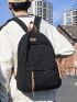 Men Letter Patch Decor Functional Backpack