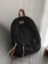 Men Letter Patch Decor Functional Backpack