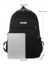 Men Letter Patch Decor Laptop Backpack