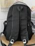 Men Letter Patch Decor Laptop Backpack