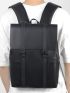 Men Buckle Decor Satchel Backpack