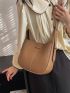 Litchi Embossed Bucket Bag With Inner Pouch