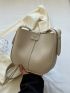 Litchi Embossed Bucket Bag With Inner Pouch