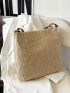 Heart Decor Straw Bag