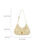 Metal Decor Hobo Bag