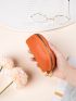 Neon Orange Litchi Embossed Coin Purse