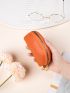 Neon Orange Litchi Embossed Coin Purse