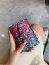 Heart Decor Sequin Small Wallet