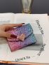 Heart Decor Sequin Small Wallet