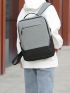 Men Two Tone USB Charging Port Laptop Backpack
