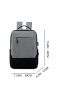 Men Two Tone USB Charging Port Laptop Backpack