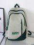 Men Letter Graphic Functional Backpack