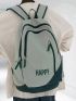 Men Letter Graphic Functional Backpack